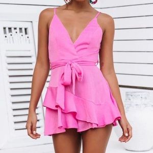 Hello molly pink romper